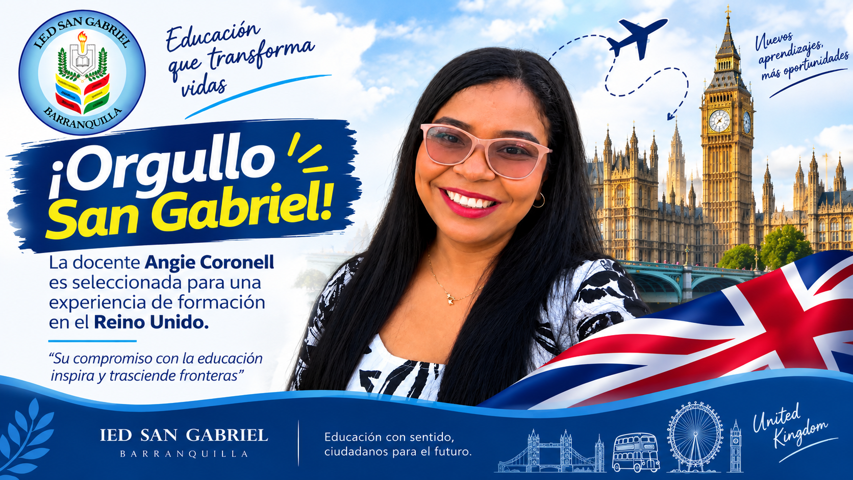 Docente Angie Coronell a Reino Unido